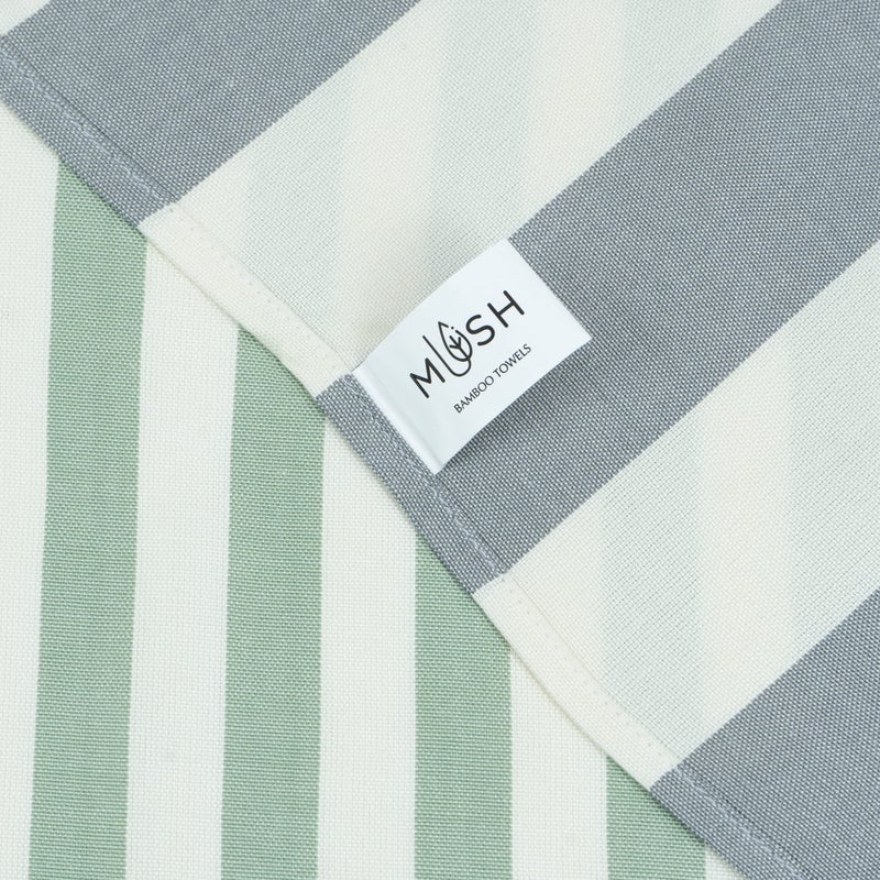 Mush 100% Bamboo Extra Large Cabana Style Turkish Towel-(90X160 Cms)-Ideal For Beach,Bath,Pool,Gym,Dress Towel Etc(Turquoise&Light Green ,Peach&Turquoise,Blue&Green,Light Green&Grey Xl-Pack Of 4 ) - Image 3