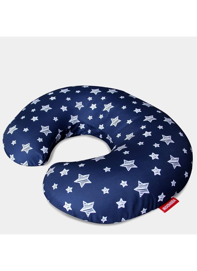 Moonsea Moonsea 2 Pack Nursing Pillow Cover Grey and Navy for Infant, Snug Fits Boppy Nursing Pillows, Breastfeeding Nursing Pillow Slipcovers Super Soft, for Breastfeeding Moms, with Star Print  - Image 2