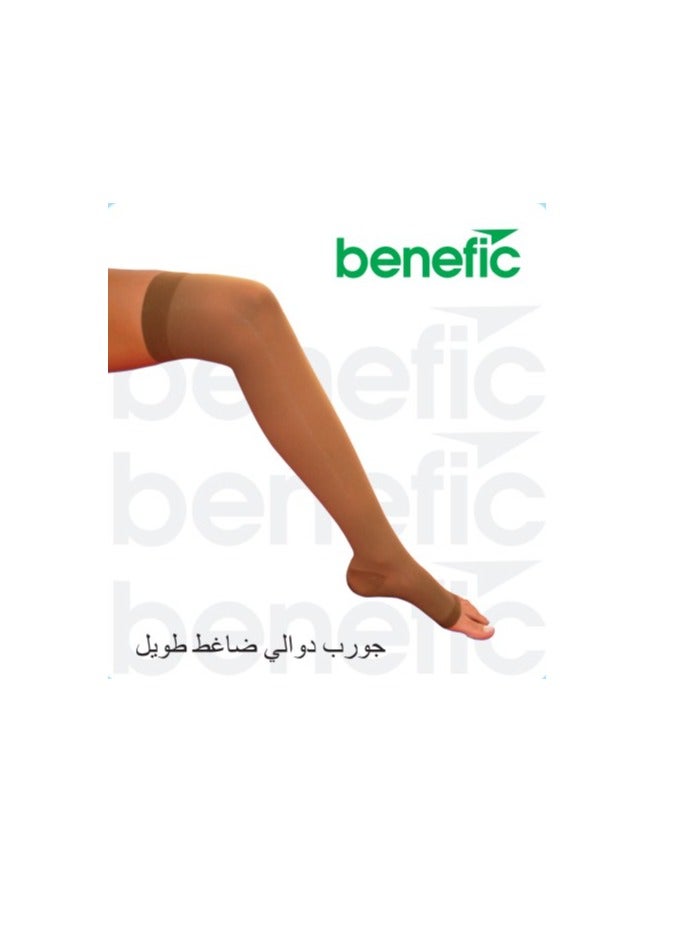 جوارب دوالي فوق الركبه مرنه بأصابع مفتوحه (25-35)ملم زئبقي