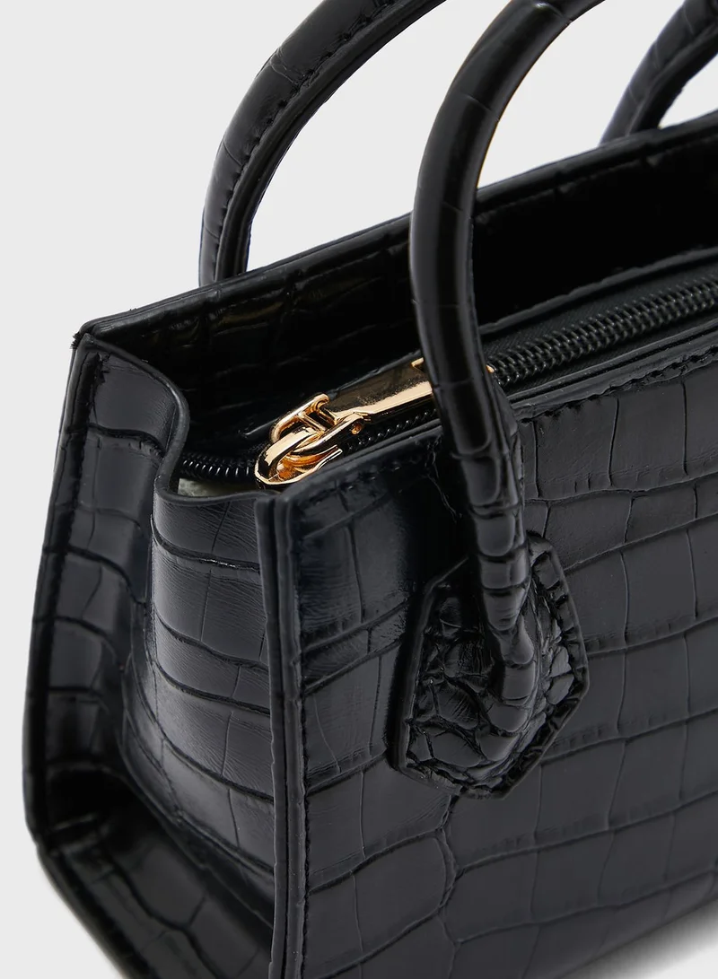 Ginger Croc Mini Tote Handbag
