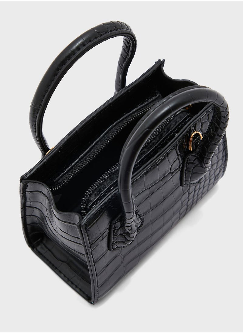 Ginger - Croc Mini Tote Handbag - Image 1