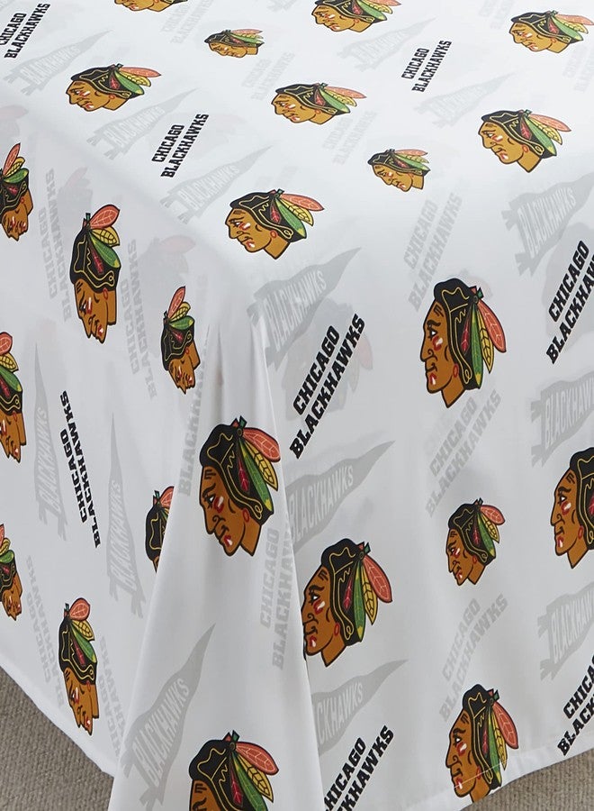 NORTHWEST Officially Licensed Chicago Blackhawks NHL Queen Size Sheet Set – Comfortable Bedding with Repeating Team Logos for Hockey Fans, Dorm & Game Day Spirit Rooms - Image 4