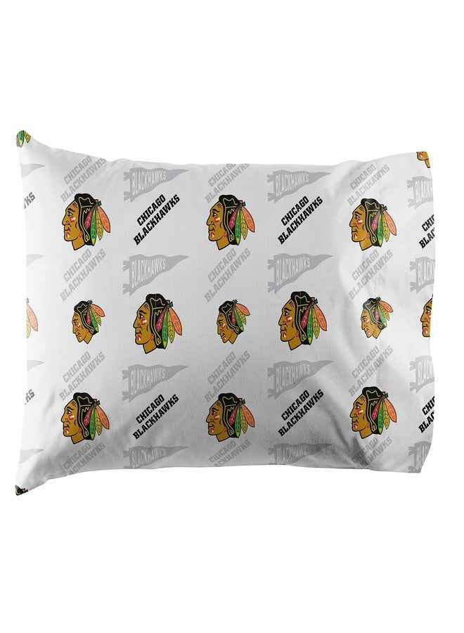 NORTHWEST Officially Licensed Chicago Blackhawks NHL Queen Size Sheet Set – Comfortable Bedding with Repeating Team Logos for Hockey Fans, Dorm & Game Day Spirit Rooms - Image 5