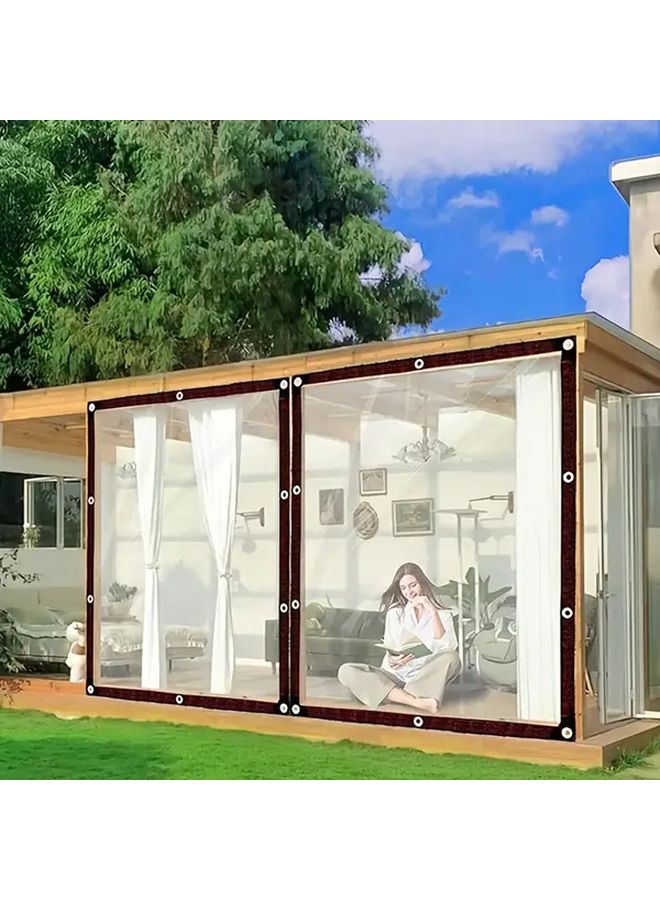 300x400cm Transparent Waterproof Rainproof Cloth With Rope Windproof Warm Balcony Cover - Image 5