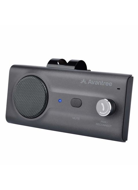 CK11 Hands Free Bluetooth 5.0 Car Kits, 3W Loud Speakerphone, Support Siri Assistant & Motion Auto On Off, Volume Knob, Wireless in Car Handsfree Speaker with Visor Clip - Titannium