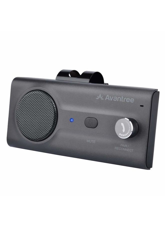 Avantree - CK11 Hands Free Bluetooth 5.0 Car Kits, 3W Loud Speakerphone, Support Siri Assistant & Motion Auto On Off, Volume Knob, Wireless in Car Handsfree Speaker with Visor Clip - Titannium - Image 1