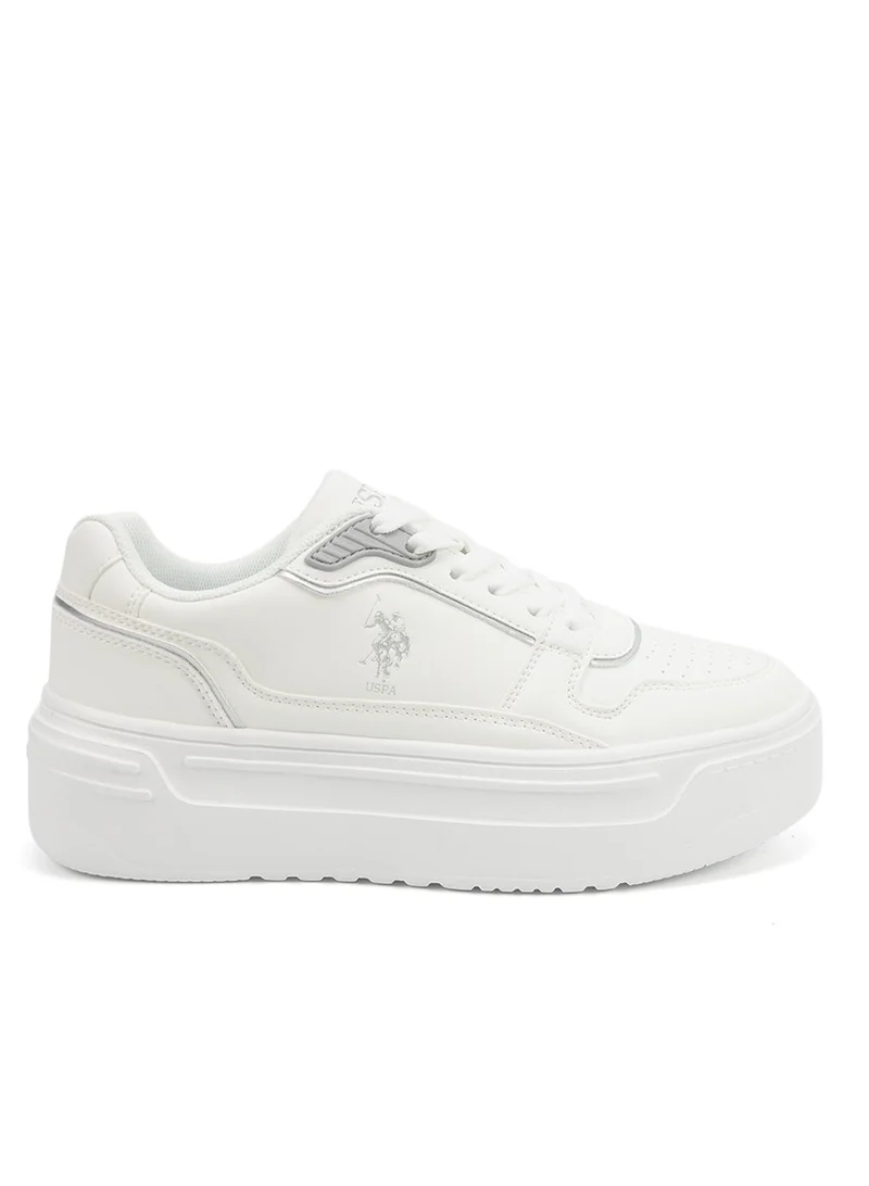 يو اس بولو اسن Women's  White Low-Top Sneakers - Style that Moves, Comfort that Lasts