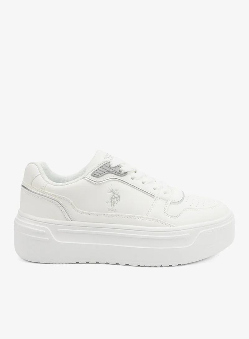 U.S. Polo Assn. Women's  White Low-Top Sneakers - Style that Moves, Comfort Shoes that Lasts