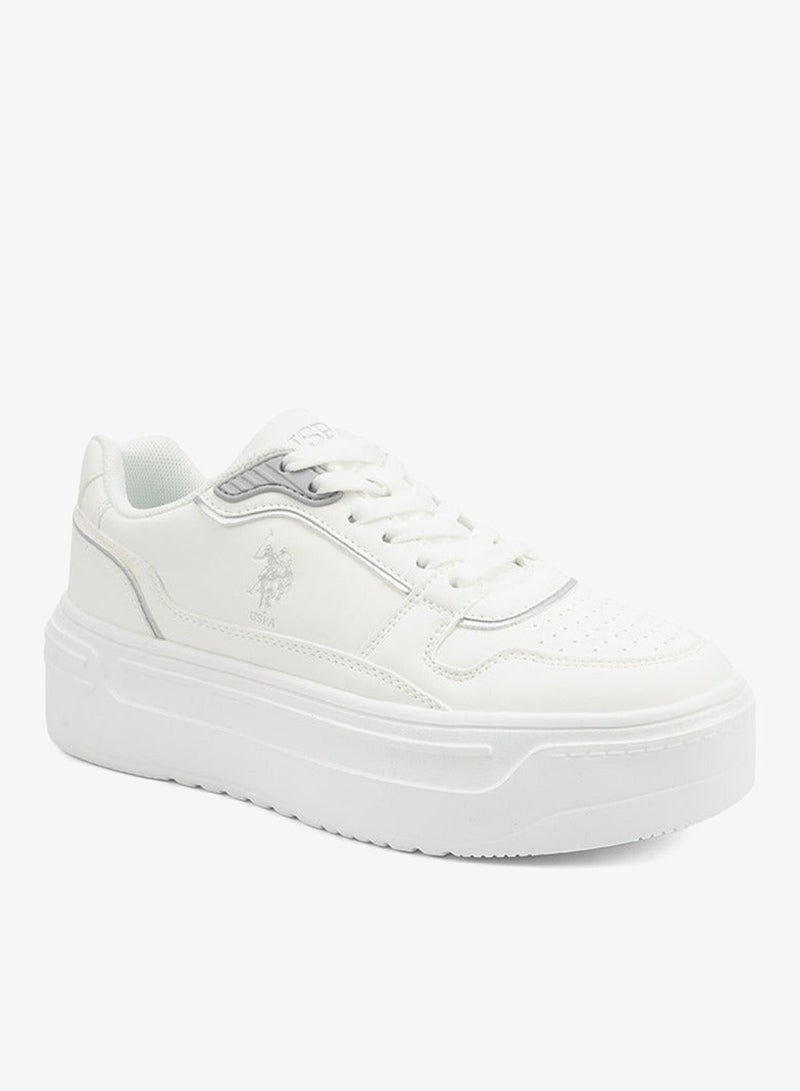 U.S. Polo Assn. Women's  White Low-Top Sneakers - Style that Moves, Comfort Shoes that Lasts - Image 3