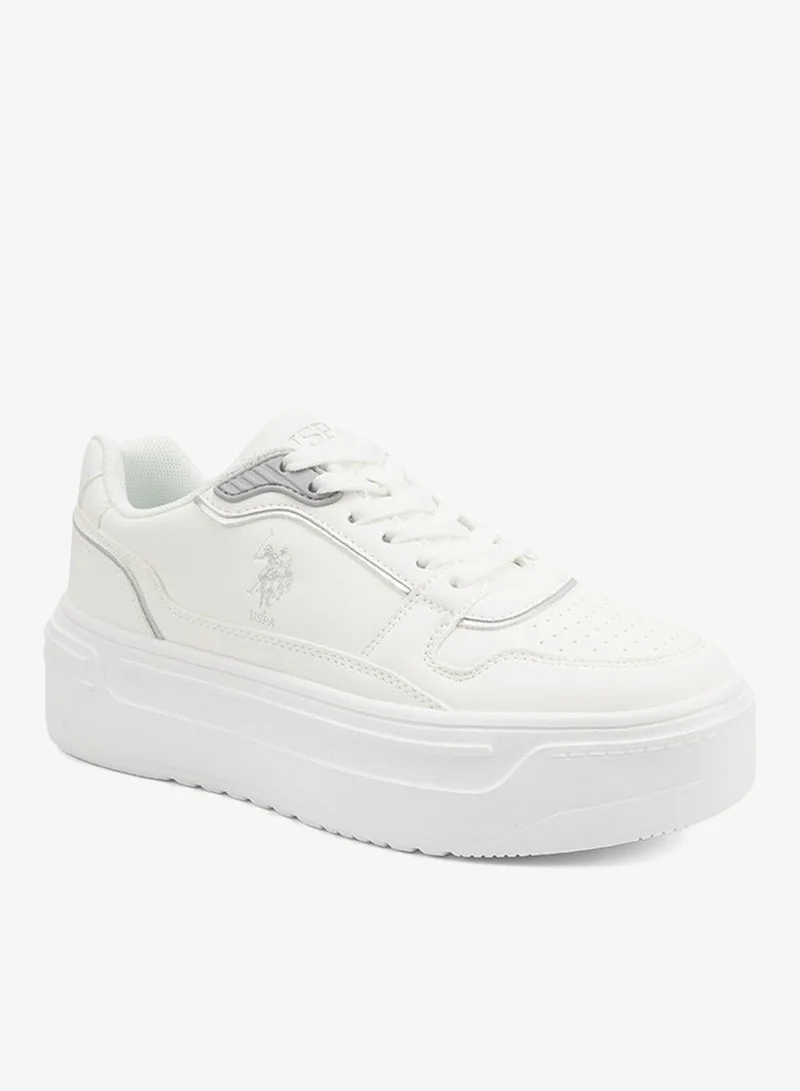 U.S. Polo Assn. white Women's  White Low-Top Sneakers - Style that Moves, Comfort Shoes that Lasts for Women | Best Price UAE