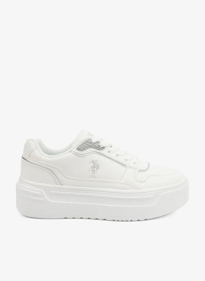 U.S. Polo Assn. Women's  White Low-Top Sneakers - Style that Moves, Comfort Shoes that Lasts