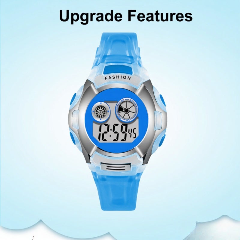9034 Kids Stylish Sport Watch Multifunctional Digital Wristwatch with LED Luminous/Alarm/Life Waterproof/Stopwatch/Hourly Chime/Week and Date Display Children Electronic Watch for Boys Girls - Image 3
