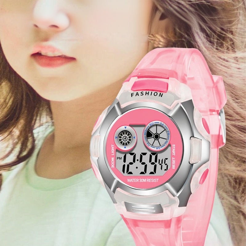 9034 Kids Stylish Sport Watch Multifunctional Digital Wristwatch with LED Luminous/Alarm/Life Waterproof/Stopwatch/Hourly Chime/Week and Date Display Children Electronic Watch for Boys Girls - Image 5