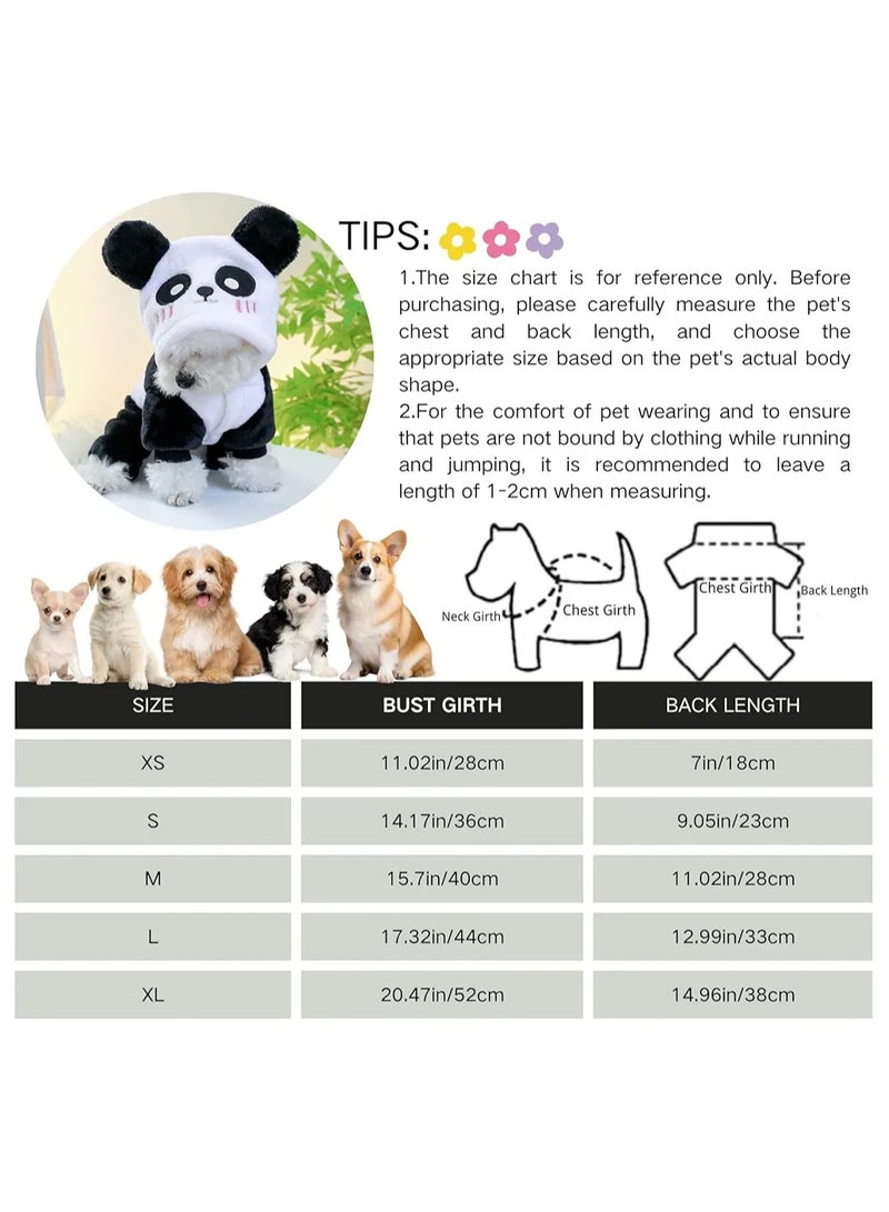 A.M Panda Cartoon Dog And Cat Suit Winter Autumn Plush Pet Overalls Dog Pant Dog Onesie Soft Puppy Clothes for Small Medium Large Dogs and Cats - Image 2