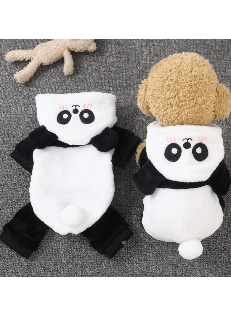 A.M Panda Cartoon Dog And Cat Suit Winter Autumn Plush Pet Overalls Dog Pant Dog Onesie Soft Puppy Clothes for Small Medium Large Dogs and Cats - Image 4