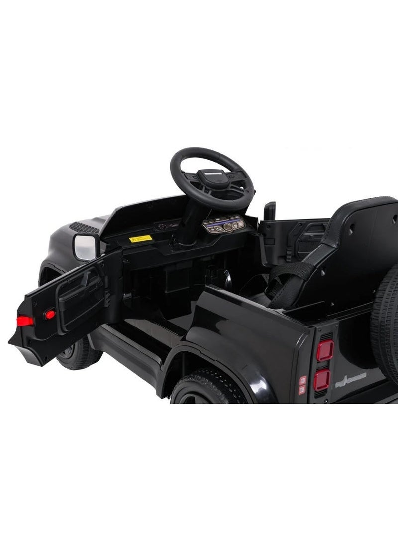 Land Rover Defender 12V Electric Ride-On Car for Kids, Black, with 2.4GHz Parental Remote Control, Seat Belt & LED Lights - Image 5
