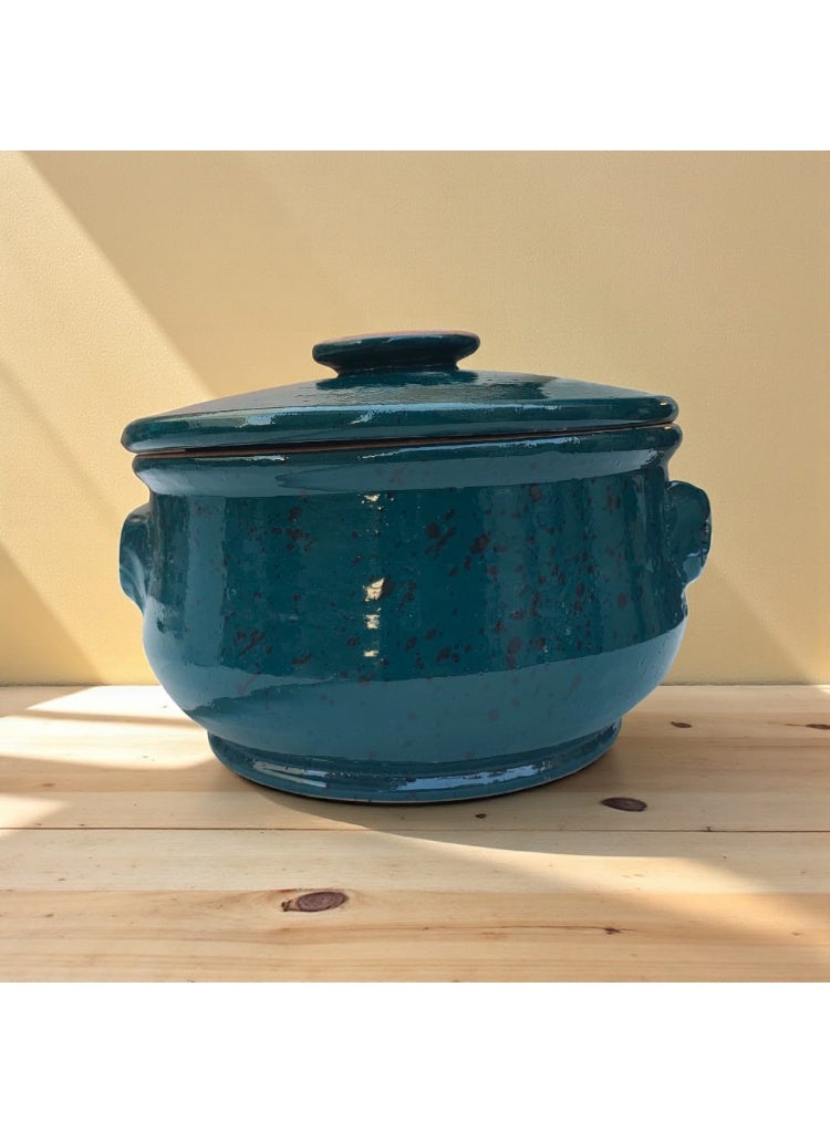color zone pottery A 22cm earthenware and ceramic pot, safe for use in ovens and microwaves. - Image 1