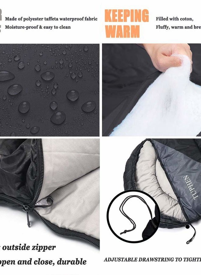 tuphen Sleeping Bags for Adults Kids Boys Girls Backpacking Hiking Camping Microfiber Liner, Cold Warm Weather 4 Seasons Winter, Fall, Spring, Summer, Indoor Outdoor Use, Lightweight & Waterproof - Image 2