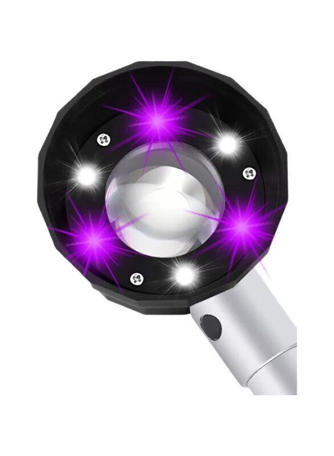 MIXOUT Large Aperture Magnifying Glass With High Magnification, High-Definition, For Alcohol Jewelry Appraisal, With Scale, Led And Uv Light - Image 3