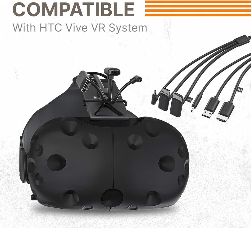 Skywin - 3-in-1 VR Backpack Cable, Compatible with HP Z VR Backpack and HTC Vive - 1Meter Cable for Linkbox and Headset Connection (3.2 Feet, Black) - Image 4