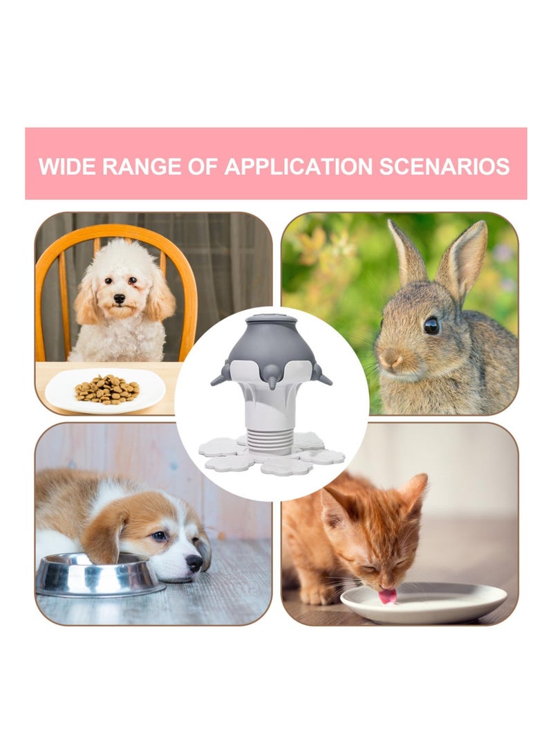 Pet Milk Feeder 300ml Nursing Silicone Bottles Adjustable Height Puppy with 5 for Dogs Cats Rabbits Grey - Image 4
