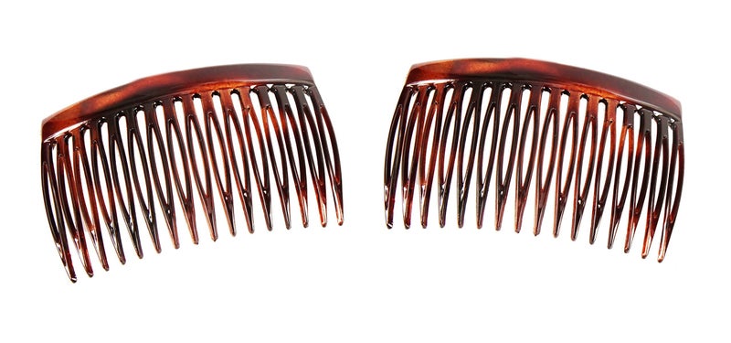 Caravan Side Comb Made in France of Cellulid Aceteae in Tortoise Shell Pair 05 Ounce
