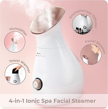 STYLPRO 4in1 Steamer Face Steamer Aromatherapy Diffuser Humidifier and Towel Warmer Ionic Face Mist for Deep Cleaning Luxury Home Spa Unclogs Pores - Image 2