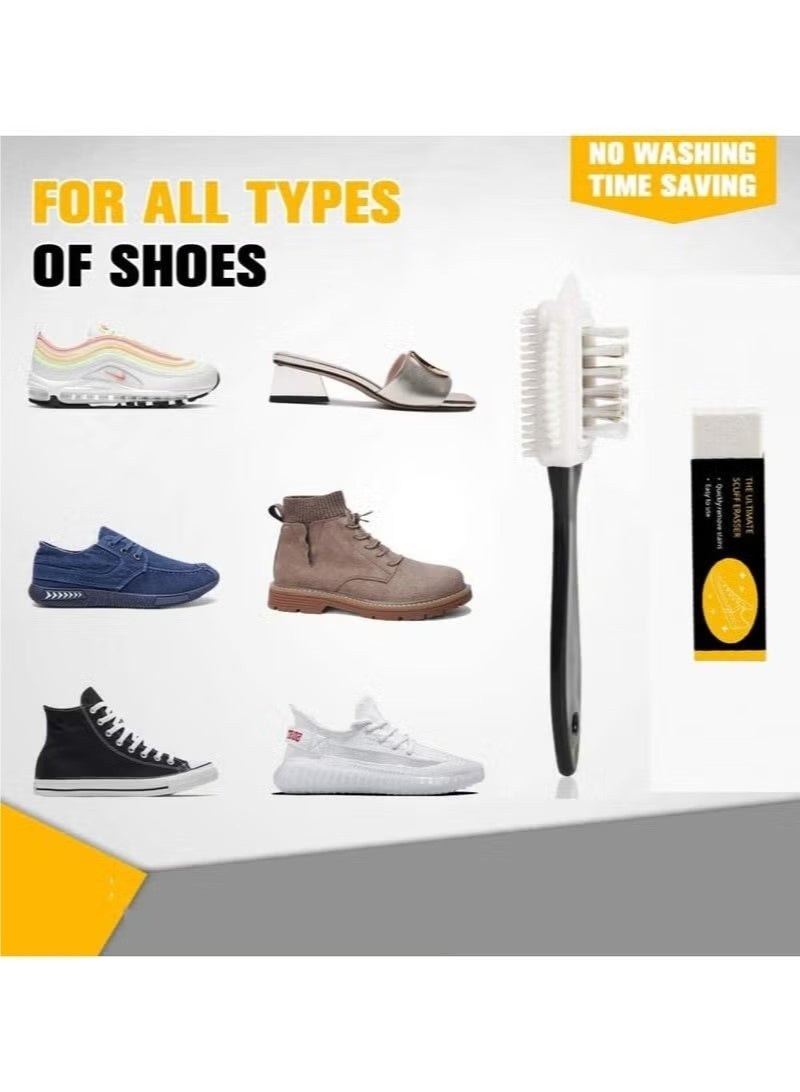 4 in 1 Leather Brush Cleaner with Rubber Eraser Multi Function Suede Shoe Boot Cleaning Brush Kit for Leather Shoes Boots Sneakers Bags and Car Seats - Image 5