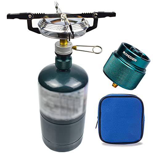 RANDDER Propane Stove Portable Isobutane Camping Stove with Gas Adapter - 10,000 BTU Single Burner Backpacking Camp Stove for Hiking, Emergency, Outdoor(Include Carrying Case) - Image 1