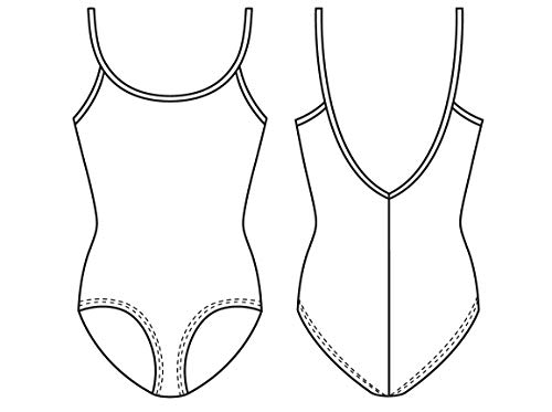 Mirella Girl's Classic V-Back Camisole Dance Leotard,Navy,12 - Image 2