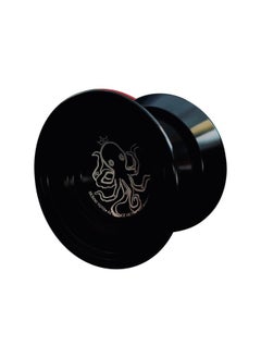 BEBOOYOYO A2 Deep Sea Dominant Blue Red Alloy Yo-yo Boy Toy Yo-yo Send Accessories-Color:Bright Black-Specifications:57x57x43mm