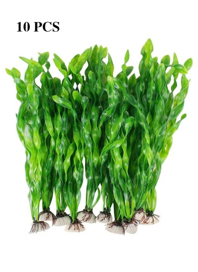 OMEVE 10pcs Artificial Seaweed Tall Water Plants for Aquarium Lifelike Decor Fish Tank Plants Aquarium Plant Decorations 31cm Green  - Image 1