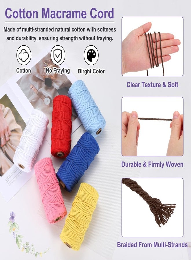MECCANIXITY Braided Macrame Cord, 3mm x 109 Yards Natural Cotton Rope Macrame Yarn Bohemia Craft String with Scissors for Plant Hangers, Dream Catcher, Wall Hanging, Knitting (Brown) - Image 3