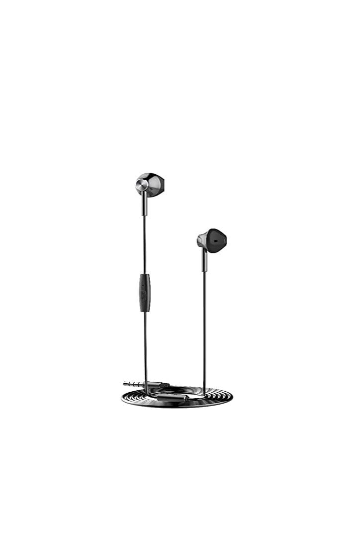 Ergonomic Wired In-Ear Headphones with Mic & Volume Control – Black - Image 1