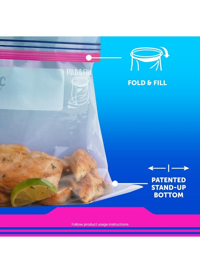 Ziploc أكياس تخزين الطعام زيبلوك ربع، تقنية Grip 'n Seal لسهولة الإمساك، الفتح، والإغلاق، 100 قطعة - Image 2