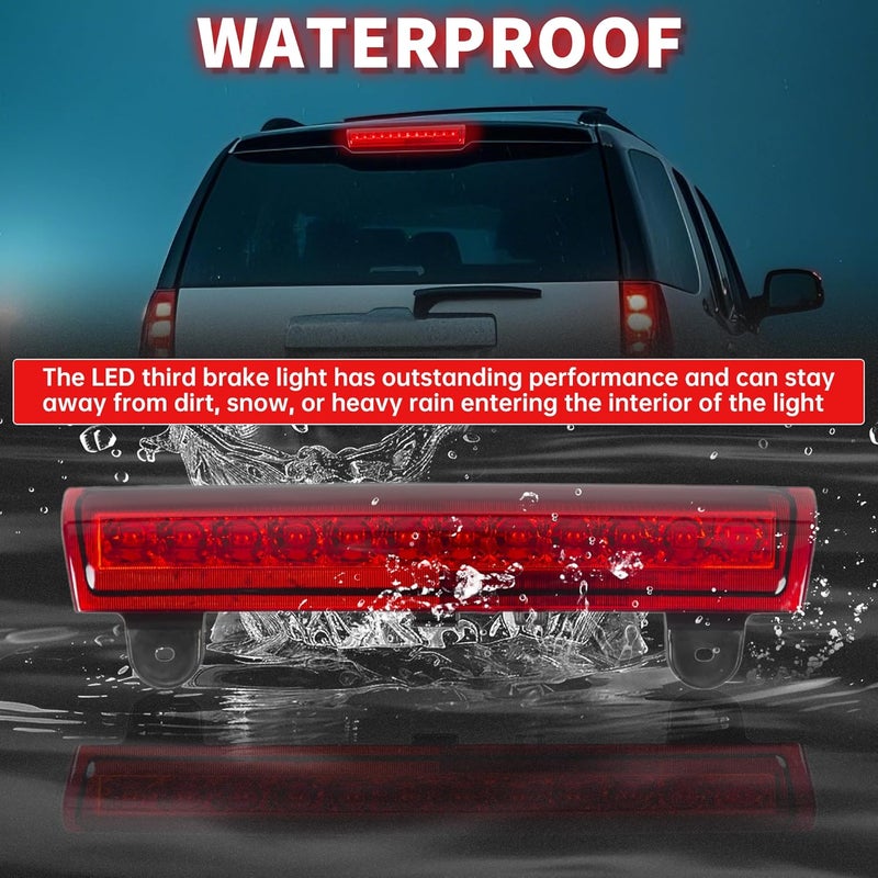 ECOTRIC Rear Roof High Mount 3RD Third Brake 12 LED Light Brake/Stop Cargo Tail light Lamp Waterproof Compatible with 00-06 Tahoe/Suberban/Yukon - Image 5