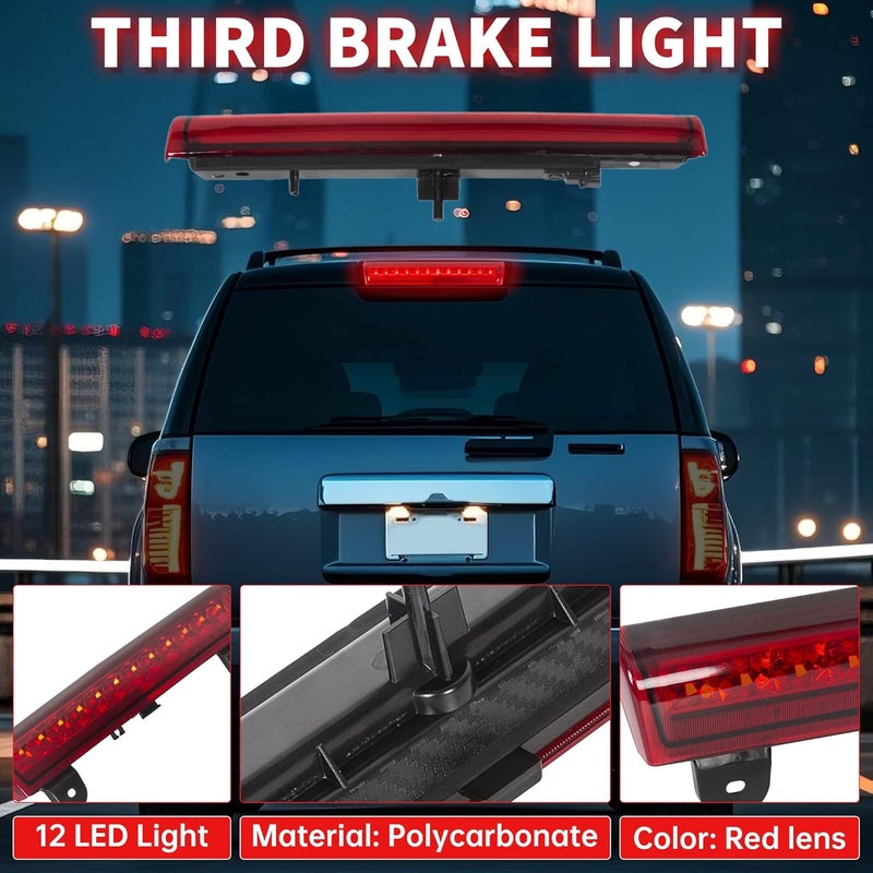 ECOTRIC Rear Roof High Mount 3RD Third Brake 12 LED Light Brake/Stop Cargo Tail light Lamp Waterproof Compatible with 00-06 Tahoe/Suberban/Yukon - Image 2