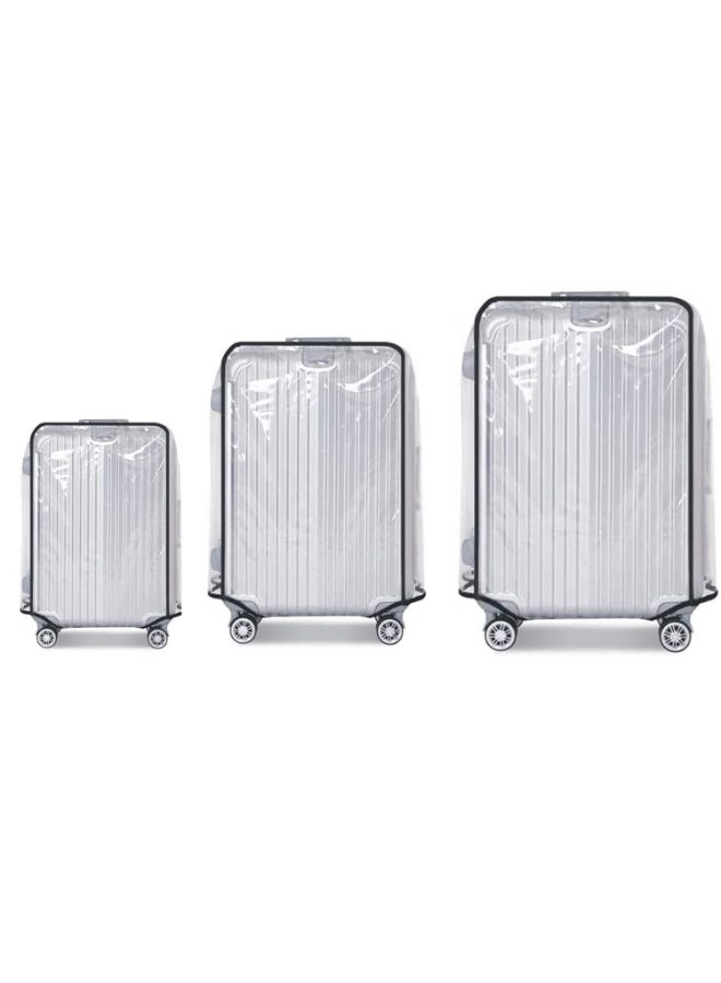 Magic Park 3pcs Luggage Cover Sets Suitcase Protector PVC Cover Travel Luggage Transparent Protector Cover Fit with 20 Inches, 24 Inches, 28 Inches - Image 1