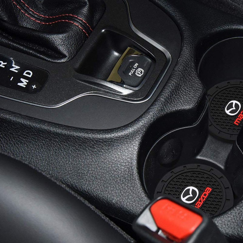 AOOOOP Car Interior Accessories for Mazda Cup Holder Insert Coaster - Silicone Anti Slip Cup Mat for Mazda 3 6 CX-3 CX-5 CX-9 MX-5 (Set of 2, 2.75" Diameter) - Image 2