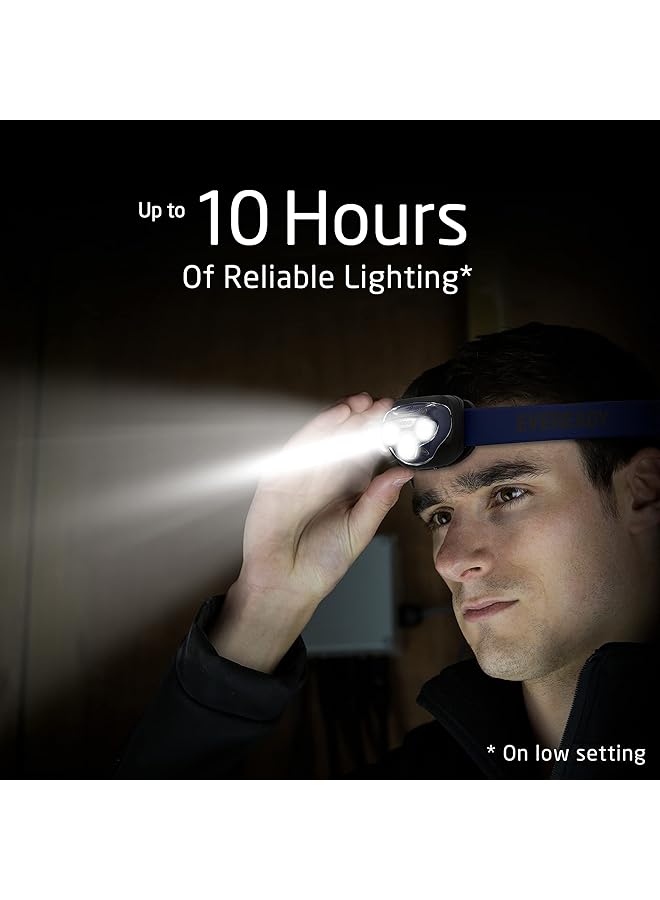 Eveready LED Headlamps (2 Pack) Bright and Durable Head Lights for Running Camping Fishing Emergency (Batteries Included) Navy Blue (2 Pack) Adjustable - Image 5