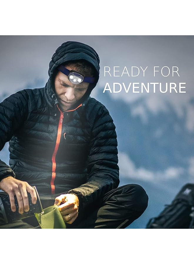 Eveready LED Headlamps (2 Pack) Bright and Durable Head Lights for Running Camping Fishing Emergency (Batteries Included) Navy Blue (2 Pack) Adjustable - Image 2
