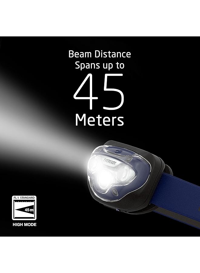 Eveready LED Headlamps (2 Pack) Bright and Durable Head Lights for Running Camping Fishing Emergency (Batteries Included) Navy Blue (2 Pack) Adjustable - Image 3
