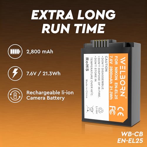 WELBORN EN-EL25 Rechargeable Battery Pack Compatible with Nikon Z50, Z Series Camera Battery - Image 3
