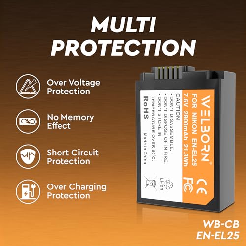 WELBORN EN-EL25 Rechargeable Battery Pack Compatible with Nikon Z50, Z Series Camera Battery - Image 5
