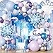 Sowide طقم قوس بالونات عيد الميلاد المجمد باللونين الأرجواني والازرق والفضي مع بالونات على شكل ثلج لحفلات عيد الميلاد الشتوية وحفلات استحمام الأطفال وزينة حفلات الشتاء - Image 3
