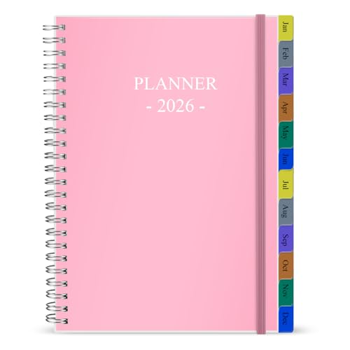 Nokingo 2026 Planner - Weekly & Monthly Planner Runs January 2026 to December 2026, 6.25" x 8.25", 12 Monthly Tabs, 14 Notes Pages, Inner Pocket, Flexible Cover with Twin-Wire Binding, Planners 2026 - Image 1