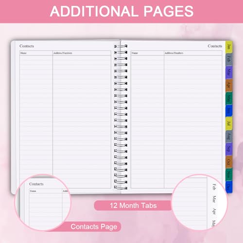 Nokingo 2026 Planner - Weekly & Monthly Planner Runs January 2026 to December 2026, 6.25" x 8.25", 12 Monthly Tabs, 14 Notes Pages, Inner Pocket, Flexible Cover with Twin-Wire Binding, Planners 2026 - Image 5