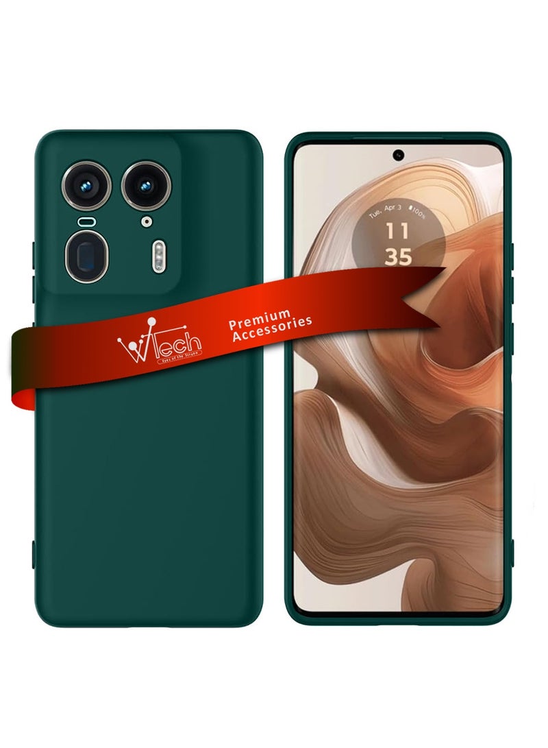 Wtech Motorola Edge 50 Ultra 5G 2024 Premium Soft Liquid Silicone Case Cover - Dark Green - Image 1