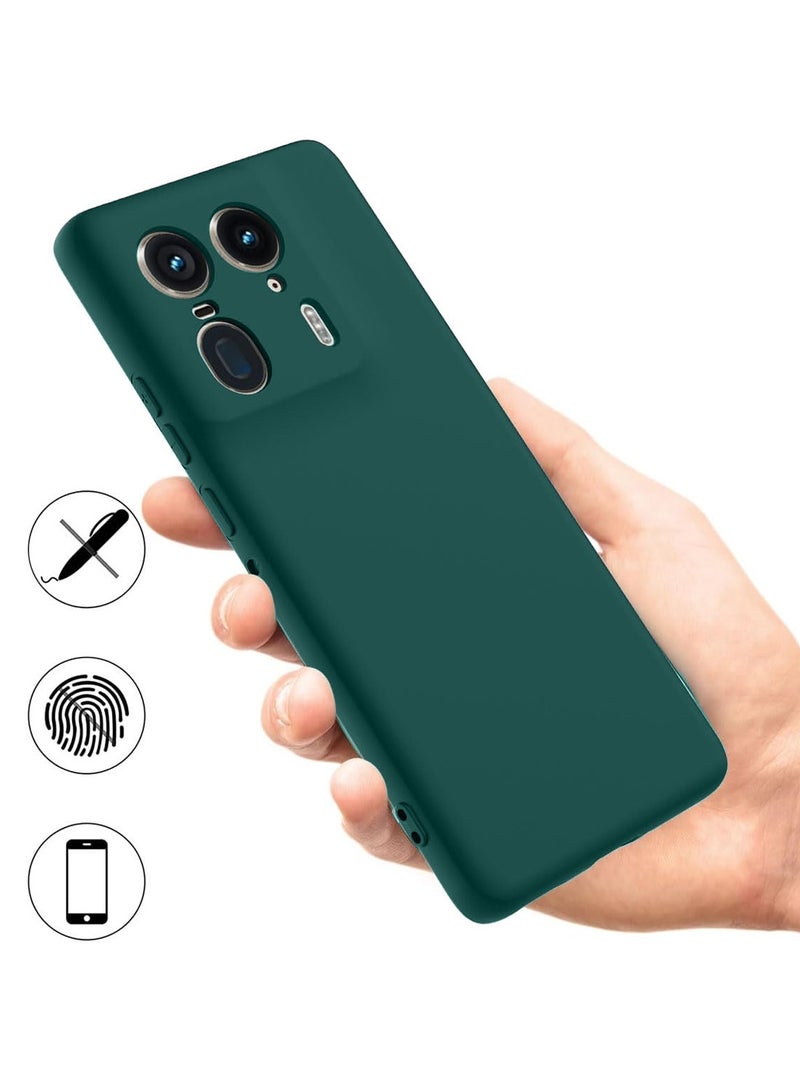 Wtech Motorola Edge 50 Ultra 5G 2024 Premium Soft Liquid Silicone Case Cover - Dark Green - Image 2
