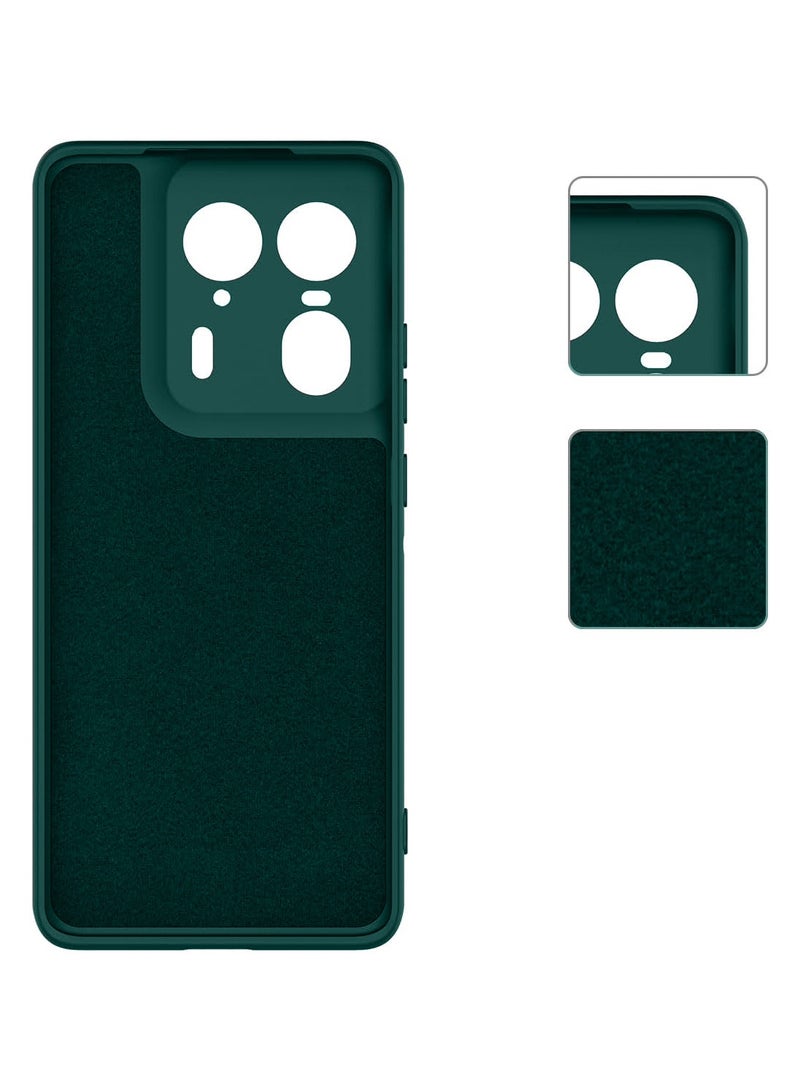 Wtech Motorola Edge 50 Ultra 5G 2024 Premium Soft Liquid Silicone Case Cover - Dark Green - Image 3